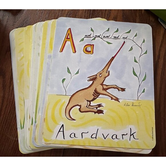 8x10 Alphabet Flash Cards Based On The Jungle Grapevine Alex Beard Animal Large - Picture 3 of 4